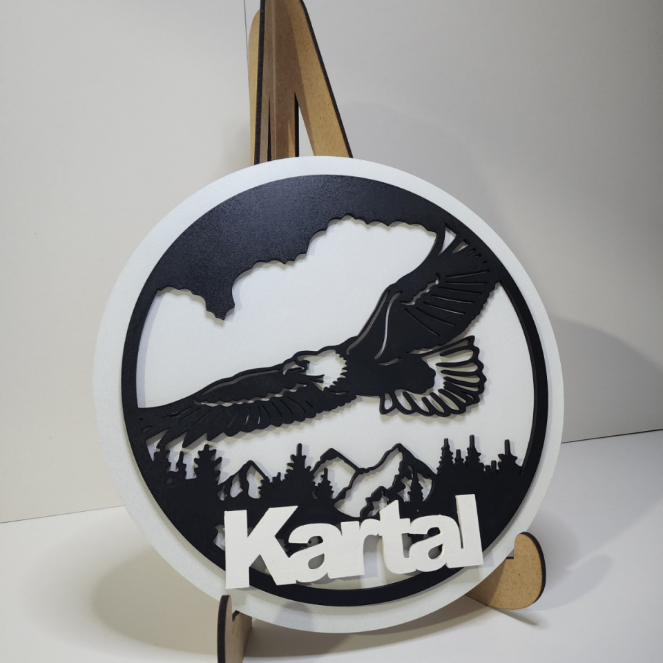 Kartal ve Doğa Temalı İsme Özel Bebek Kapı Süsü