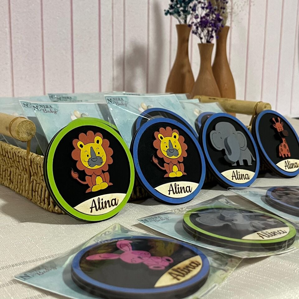 Kişiye Özel İsimli Ahşap Magnet - Bebek Hediyelikleri